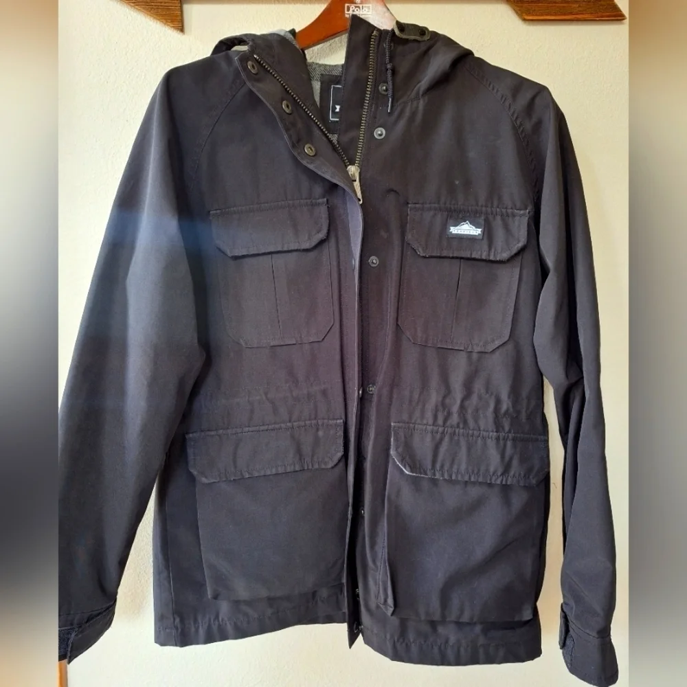 Penfield Kasson Parka Jacket Black Full Zip Mid Length Hooded Womens Size L